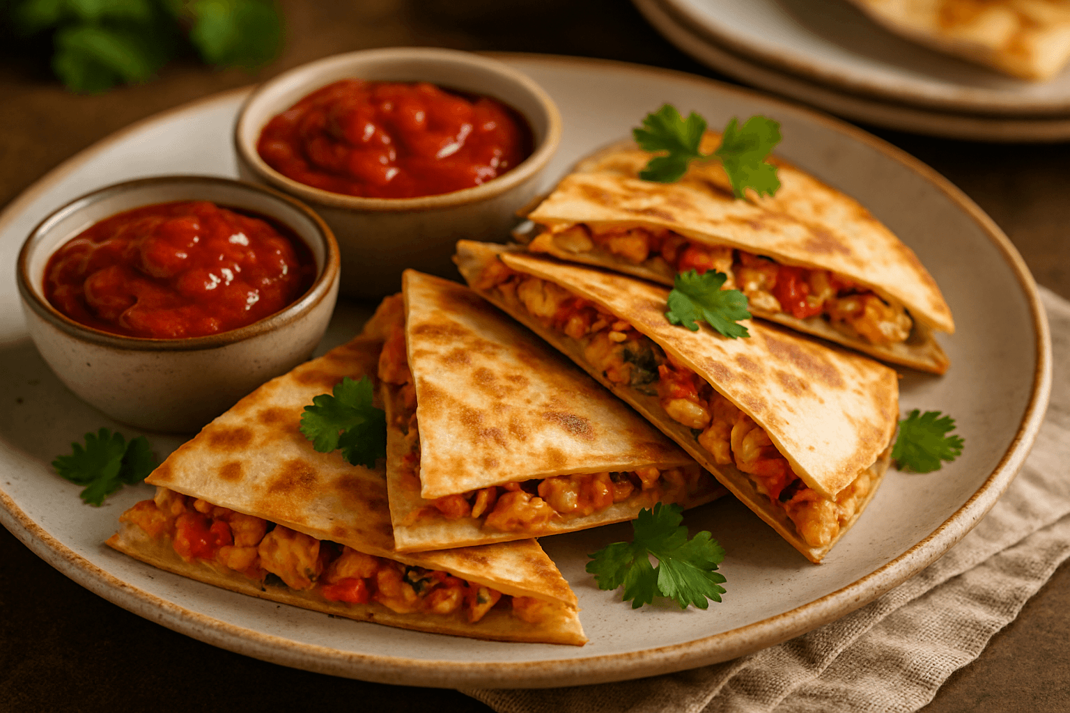 Spicy Chicken Quesadillas
